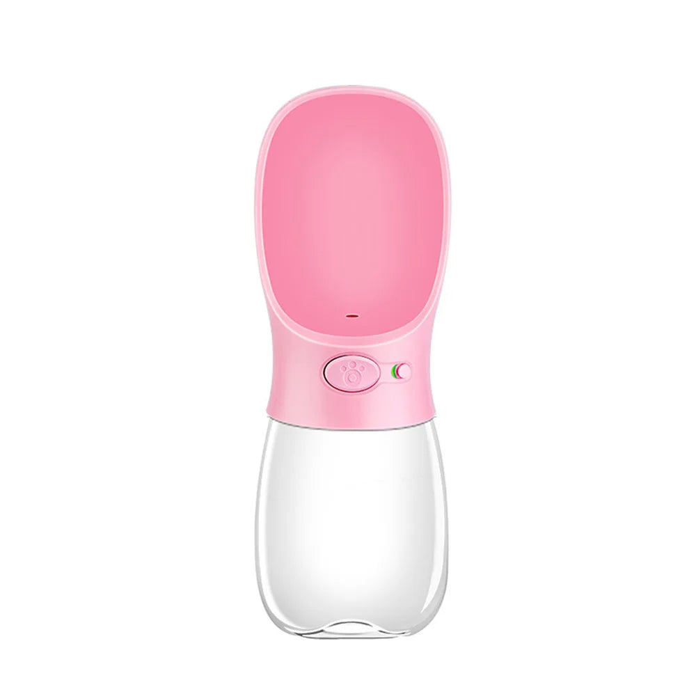 Różowe Turystyczne Poidło 2w1 dla Psa i Kota – Butelka z Miseczką (350ml)